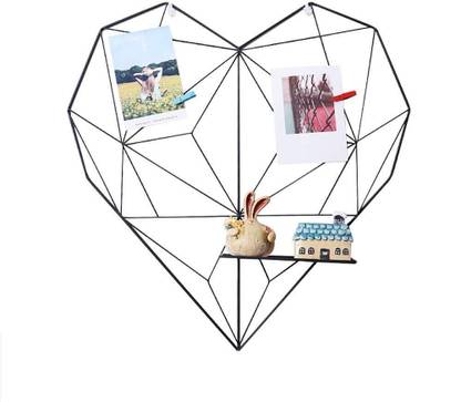 PIKIFY Metal Heart-Shaped Photo Grid Frame for Wall Clip Holder Frame
