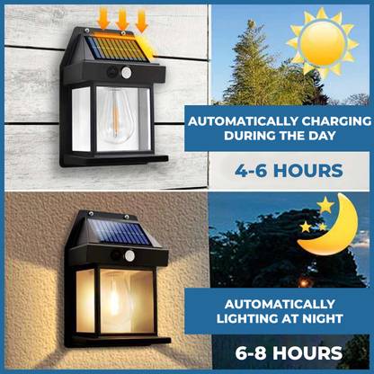 Motivation LED Solar Sensor Wall Lamp for Main Gate Outdoor Solar Light with 3 Modes Light Smart Sensor Light