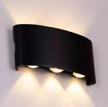 SPARC LIGHTS LED 12W UPDOWN Lighter 12W Light 3 Beam of Light UP and 3 Beam of Light Down IP65 WARMWHITE Color Wall Step Light in Black-UPDOWN1 Post Light Outdoor Lamp