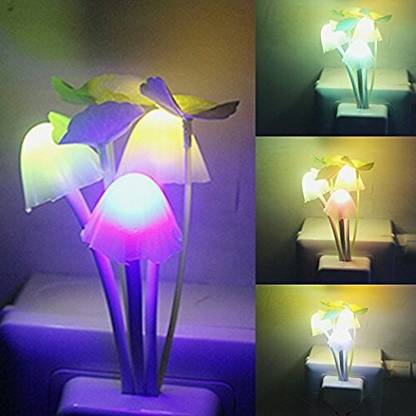 Legion Mushroom Shape Magic Night Light Lamp, Smart Sensor Auto On-Off (0.2 W, White) Night Lamp