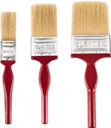 CLAYTEX 1/2/3inch (25mm/50mm/75mm) premium Painting brush Wall Paint Brush(pack of 3) Synthetic Trim Paint Brush