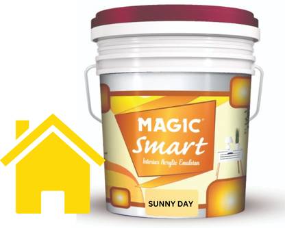 Magic Paints Smart Interior Acrylic Emulsion |Premium Finish |Long-Lasting Durability |Smooth and Pleasant Matt Finish | Good Opacity SUNNY DAY Emulsion Wall Paint