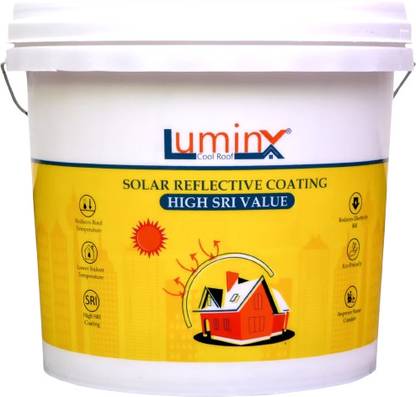 LUMINX Solar Heat Reflective Cool Roof coating -5 kg (200 sqft) High SRI, Heat Resistance, Elastomeric Emulsion Wall Paint