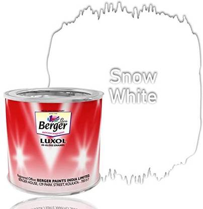 Berger Luxol Hi Gloss Metal & Wood Paint SNOW WHITE 200 ML B0BCGXP2SY SNOW WHITE Enamel Wall Paint