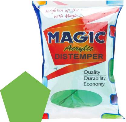 Magic Paints Acrylic Distemper Smooth Matte Finish Applied on Interior Cement Plaster ,Ceilings, Asbestos Sheets, Concrete as a Top Coat Finish PARROT GREEN Distemper Wall Paint