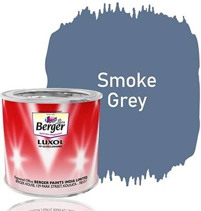 Berger Luxol Hi Gloss Metal & Wood Paint SMOKE GREY 200 ML B0BCGY85HP SMOKE GREY Enamel Wall Paint
