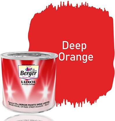 Berger Luxol Hi Gloss Metal & Wood Paint DEEP ORANGE 200 ML B0BCGZVZQM DEEP ORANGE Enamel Wall Paint