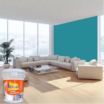 Ajooba Intex Premium Quality Emulsion Paint for Interior & Exterior| High Sheen| |Good Coverage|Anti Fading & Anti Algal|Low Dirt Pickup|UV Resistant|AQUAMARINE Emulsion Wall Paint
