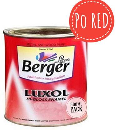 Berger HIGH GLOSS PO RED COLOUR ENAMEL-OIL BASED 0.5L PACK Red Enamel Wall Paint