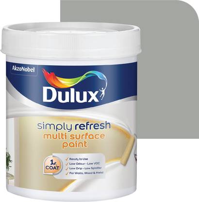Dulux Simply Refresh DIY Multi Surface Paint Washable Coat, Low Drip Splatter Wexford Fog Emulsion Wall Paint