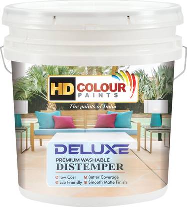 HD Colour Paints Deluxe Premium Washable White Distemper Wall Paint