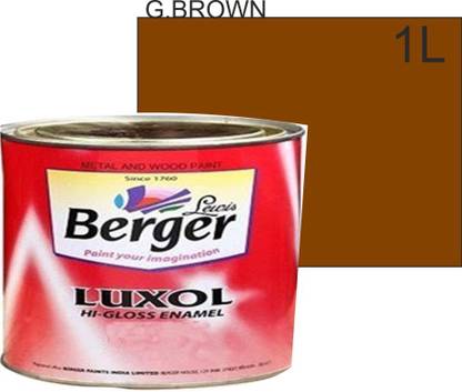 Berger GOLDEN BROWN HIGH GLOSS COLOUR ENAMEL-OIL BASED 1L PACK GOLDEN BROWN Enamel Wall Paint