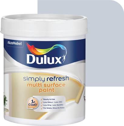 Dulux Simply Refresh DIY Multi Surface Paint Washable Coat, Low Drip Splatter Vase Blue Emulsion Wall Paint