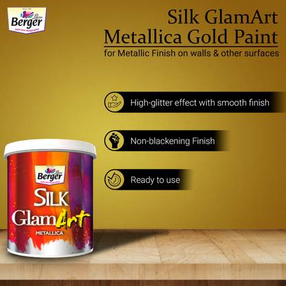 Berger Silk GlamArt Metallica Gold Paint | Metallic Textures | Gold Emulsion Wall Paint
