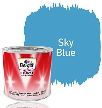 Berger Luxol Hi Gloss Metal & Wood Paint SKY BLUE 200ML C0BCGCCYW SKY BLUE Enamel Wall Paint
