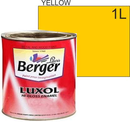 Berger GOLDEN YELLOW HIGH GLOSS COLOUR ENAMEL-OIL BASED 1L PACK GOLDEN YELLOW Enamel Wall Paint