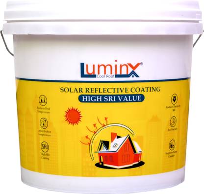 LUMINX Solar Heat Reflective Cool Roof Coating -10kg 400 sqft High SRI, Heat Resistance, Elastomeric Emulsion Wall Paint