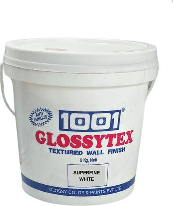 1001 Glossytex Acrylic Texture Paint | Advanced, Decorative & Protective | For Multi-surfaces | Super Fine White | For Textured Finish | Functional Wall Paint