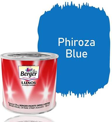 Berger Luxol Hi Gloss Metal & Wood Paint PHIROZA 200 ML B0BCH1S2ZK PHIROZA Enamel Wall Paint