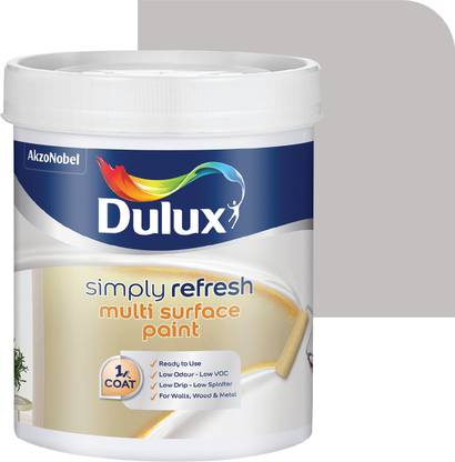 Dulux Simply Refresh DIY Multi Surface Paint Washable Coat, Low Drip Splatter Urban Natural Emulsion Wall Paint
