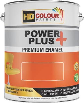 HD Colour Paints Power Plus Premium Gloss White Enamel Wall Paint