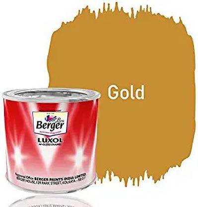 Berger Luxol Hi Gloss Metal & Wood Paint GOLD 200 ML B0BCH2LZBJ GOLD Enamel Wall Paint