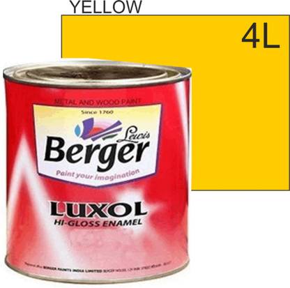 Berger GOLDEN YELLOW HIGH GLOSS COLOUR ENAMEL-OIL BASED 4L PACK GOLDEN YELLOW Enamel Wall Paint