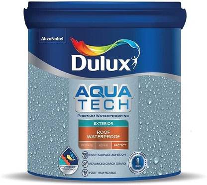 Dulux Aquatech Roof Waterproof, Solar Reflective Coating for Terrace Roofs & Parapets White Functional Wall Paint