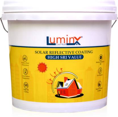 LUMINX Solar Heat Reflective Cool Roof Coating -20kg 700 sqft High SRI, Heat Resistance, Elastomeric Emulsion Wall Paint