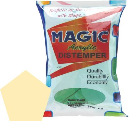 Magic Paints Acrylic Distemper Smooth Matte Finish Applied on Interior Cement Plaster ,Ceilings, Asbestos Sheets, Concrete as a Top Coat Finish PALE CREAM Distemper Wall Paint
