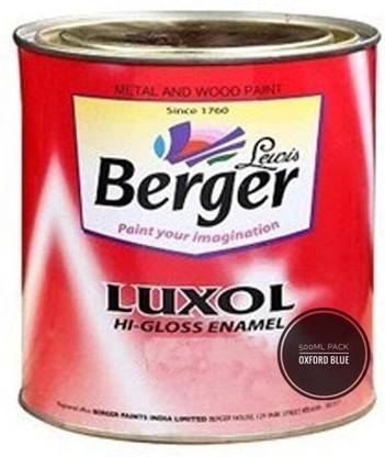 Berger HIGH GLOSS OXFORD BLUE COLOUR ENAMEL-OIL BASED 0.5L PACK FOR WOOD AND METAL OXFORD BLUE Enamel Wall Paint