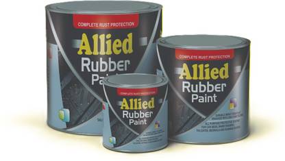 Magic Paints Allied Ultimate Rubber Paint with Complete Rust Protection Durable & Waterproof Coating BLACK Enamel Wall Paint