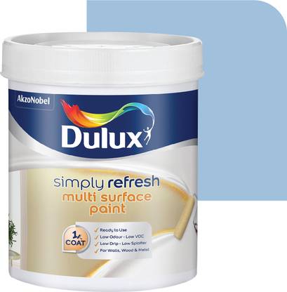 Dulux Simply Refresh DIY Multi Surface Paint Washable Coat, Low Drip Splatter Undeniable Ocean Emulsion Wall Paint