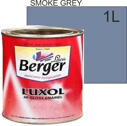 Berger SMOKE GREY HIGH GLOSS COLOUR ENAMEL-OIL BASED 1L PACK SMOKE GREY Enamel Wall Paint