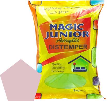 Magic Paints Junior Acrylic Distemper Smooth Matte Finish Applied on Cement Plaster WILD LILAC Distemper Wall Paint