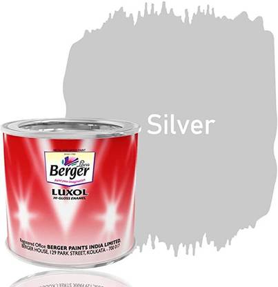 Berger Luxol Hi Gloss Metal & Wood Paint SILVER 200 ML B0BCH1HS1J SILVER Enamel Wall Paint