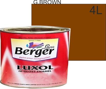 Berger GOLDEN BROWN HIGH GLOSS COLOUR ENAMEL-OIL BASED 4L PACK GOLDEN BROWN Enamel Wall Paint