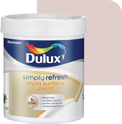 Dulux Simply Refresh DIY Multi Surface Paint Washable Coat, Low Drip Splatter Rose Ash Emulsion Wall Paint