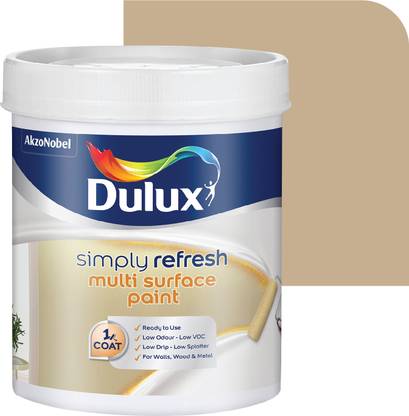 Dulux Simply Refresh DIY Multi Surface Paint Washable Coat, Low Drip Splatter Teabag Taste Emulsion Wall Paint