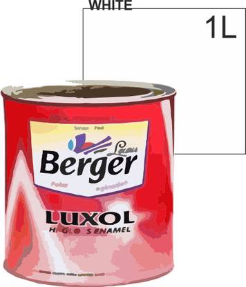 Berger WHITE HIGH GLOSS COLOUR ENAMEL-OIL BASED 1L PACK WHITE Enamel Wall Paint