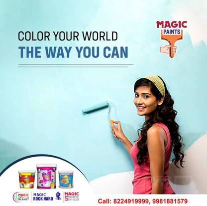 Ajooba Premium Acrylic Distemper Smooth Matte Finish Applied on Interior Cement Plaster ,Ceilings, Asbestos Sheets, Concrete as a Top Coat Finish MAGENTA Distemper Wall Paint