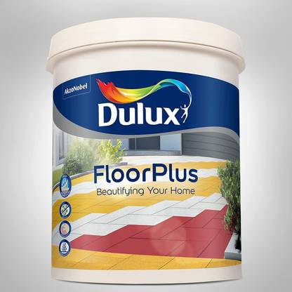 Dulux FloorPlus for Floor Coat Quick Drying with High Adhesion Water Based Emulsion PO Red Emulsion Wall Paint