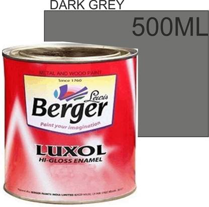 Berger DARK GREY HIGH GLOSS COLOUR ENAMEL-OIL BASED 500ML PACK DARK GREY Enamel Wall Paint