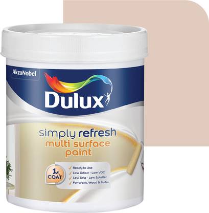 Dulux Simply Refresh DIY Multi Surface Paint Washable Coat, Low Drip Splatter Salmon Sand Emulsion Wall Paint