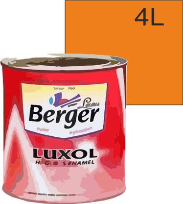 Berger DEEP ORANGE HIGH GLOSS COLOUR ENAMEL-OIL BASED 4 L PACK ORANGE Enamel Wall Paint