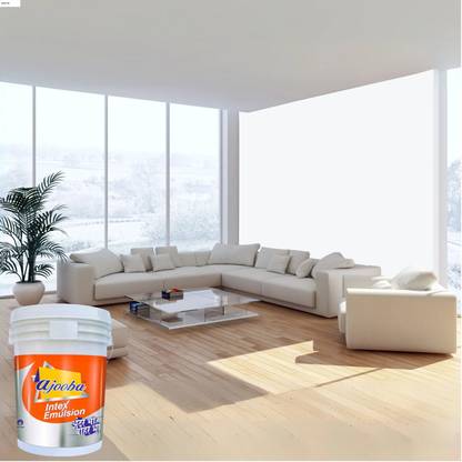 Ajooba Intex Premium Quality Emulsion Paint for Interior & Exterior| High Sheen| |Good Coverage|Anti Fading & Anti Algal|Low Dirt Pickup|UV Resistant|WHITE Emulsion Wall Paint