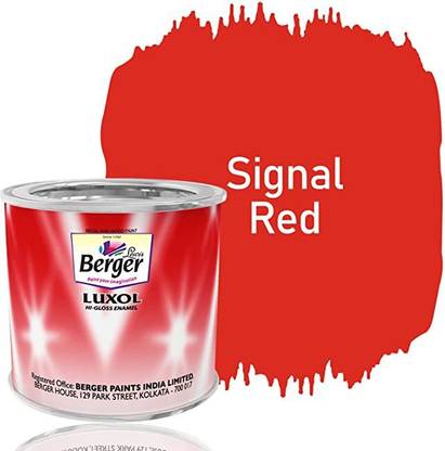Berger Luxol Hi Gloss Metal & Wood Paint SIGNAL RED 200 ML B0BCGYLVX8 SIGNAL RED Enamel Wall Paint