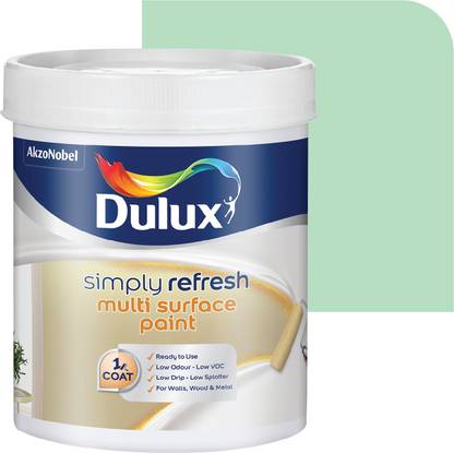 Dulux Simply Refresh DIY Multi Surface Paint Washable Coat, Low Drip Splatter Graceful Green Emulsion Wall Paint