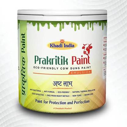 Dhara Organics Khadi India Prakritik Paint | Eco Friendly | Cow Dung Emulsion | White Paint White Emulsion Wall Paint