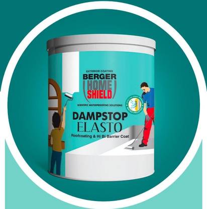 Berger Dampstop Elasto, Single Component Liquid Applied Waterproofing Membrane White Functional Wall Paint